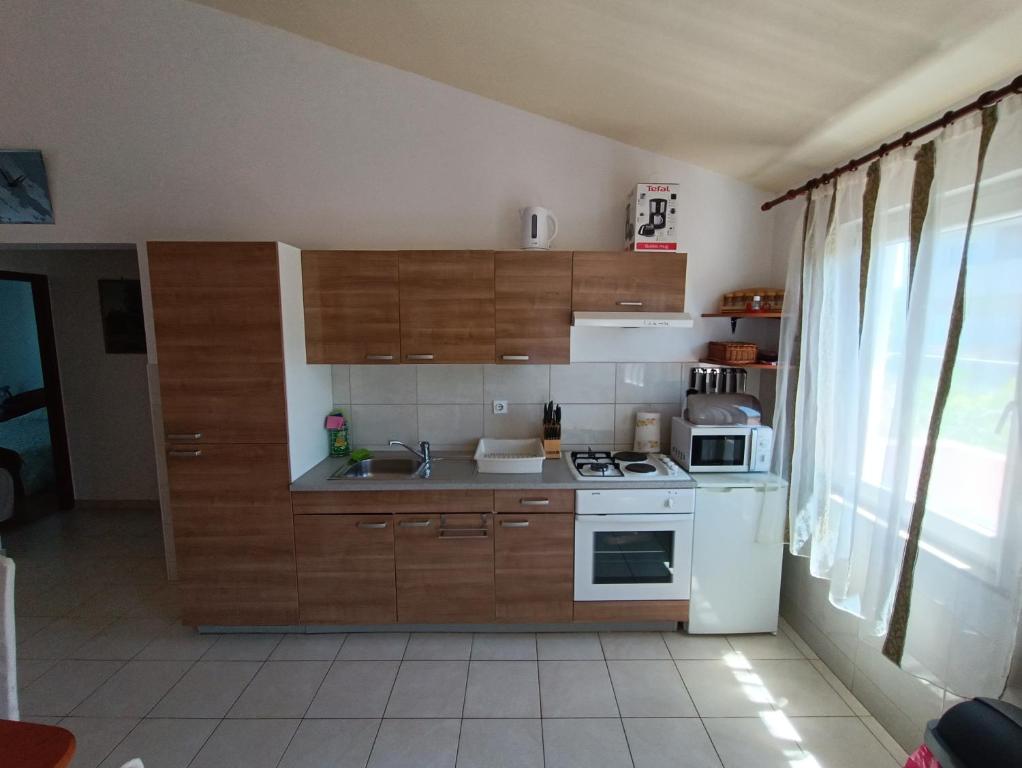 Kuchyň nebo kuchyňský kout v ubytování Apartman Utiha