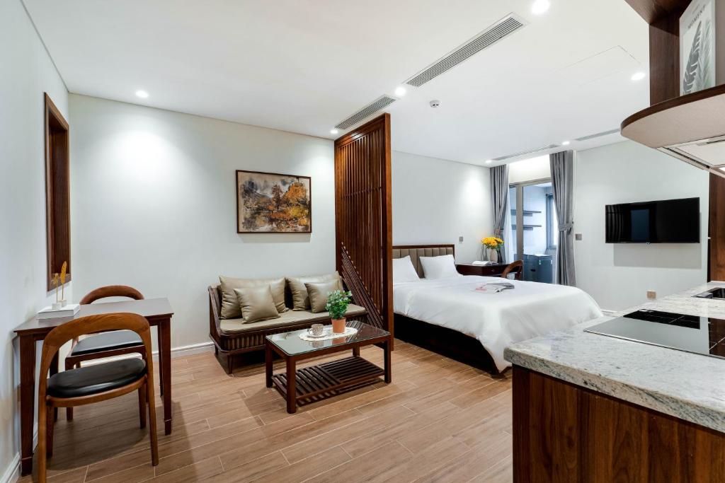 TV/trung tâm giải trí tại MK Riverside Apartment by Haviland