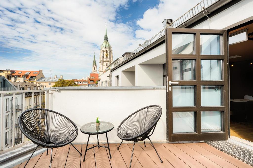 Balkón nebo terasa v ubytování B&B Hotel München-Hbf