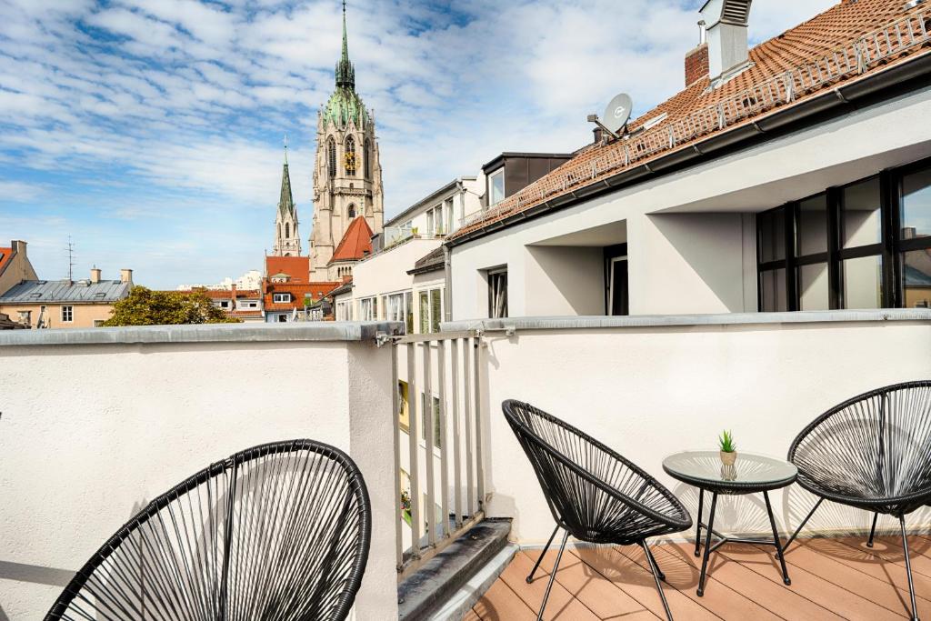 Balkón nebo terasa v ubytování B&B Hotel München-Hbf