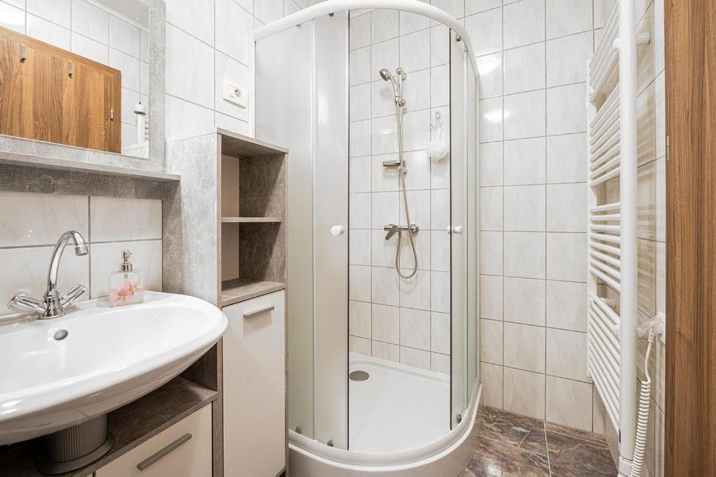 Koupelna v ubytování Apartmaji Koza