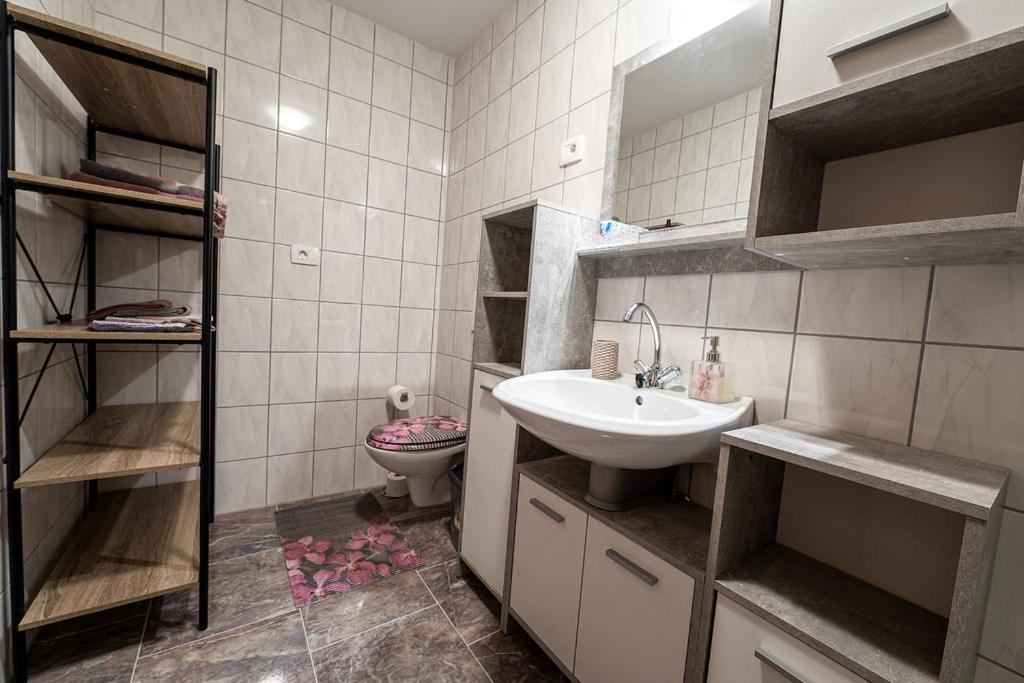 Koupelna v ubytování Apartmaji Koza