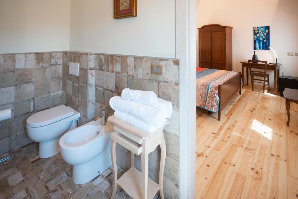 Koupelna v ubytování B&B Basta Bussare