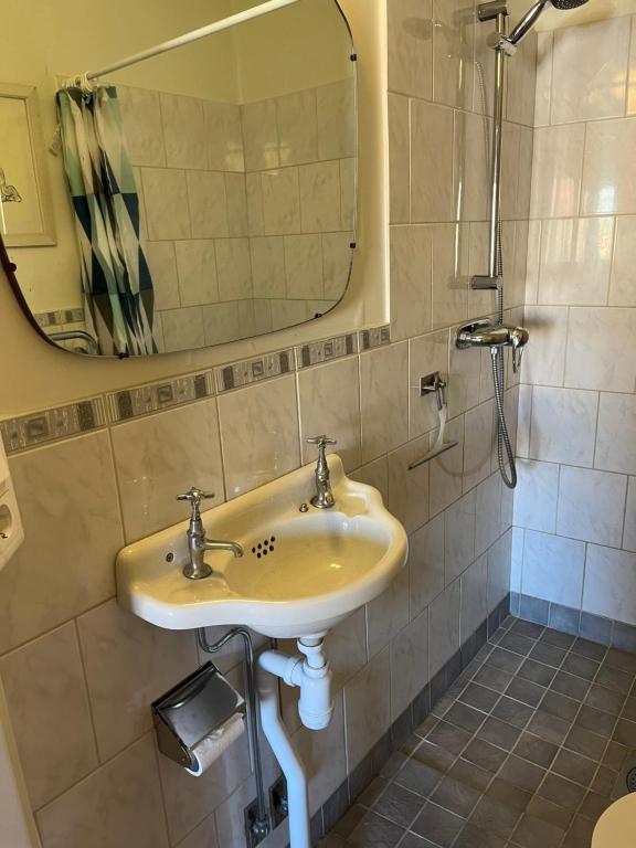 Koupelna v ubytování Sveriges minsta Hotell! Hôtel Gruyère