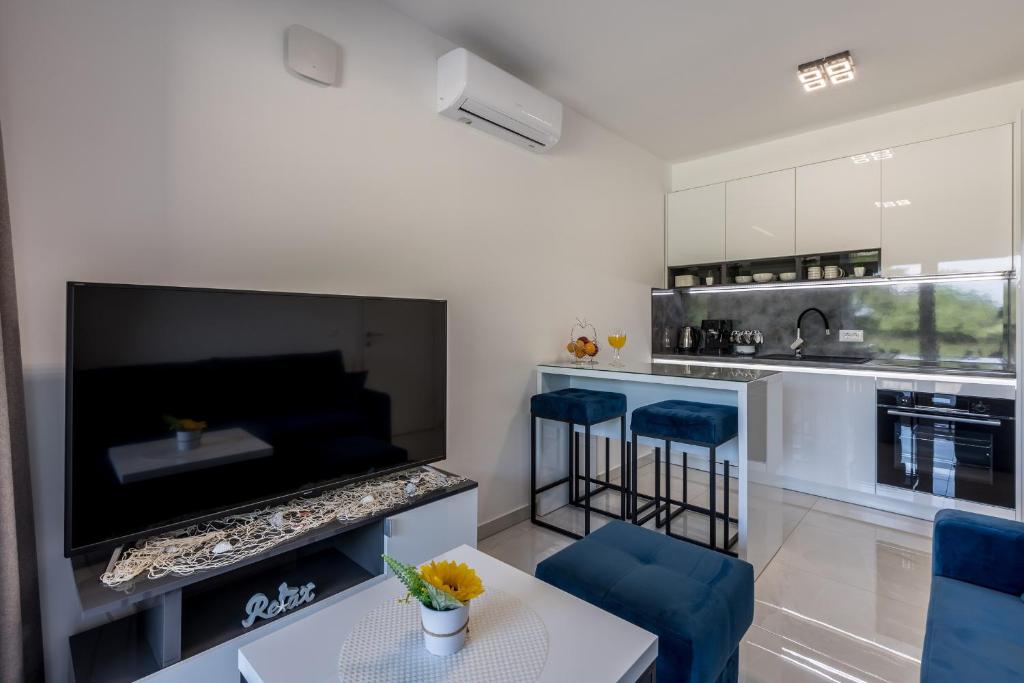 Kuchyň nebo kuchyňský kout v ubytování Luxury Apartments Katarina