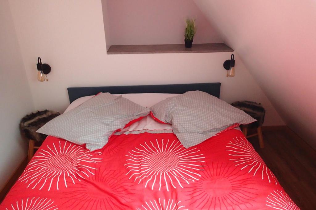 Postel nebo postele na pokoji v ubytování chez Peyra