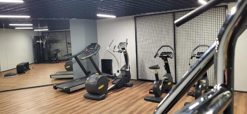 Posilňovňa alebo fitness centrum v ubytovaní Apartament Long Island Gdańsk