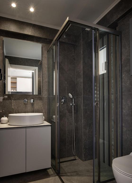 Koupelna v ubytování Exclusive Villas Pappas