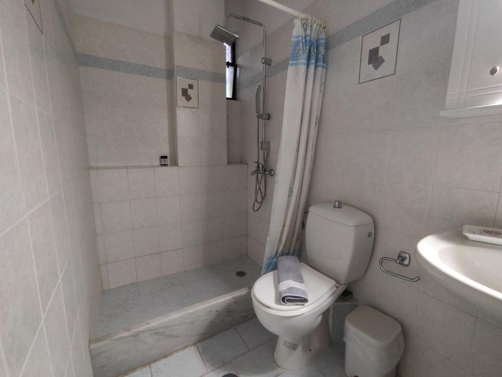 Koupelna v ubytování Bouka Apartment