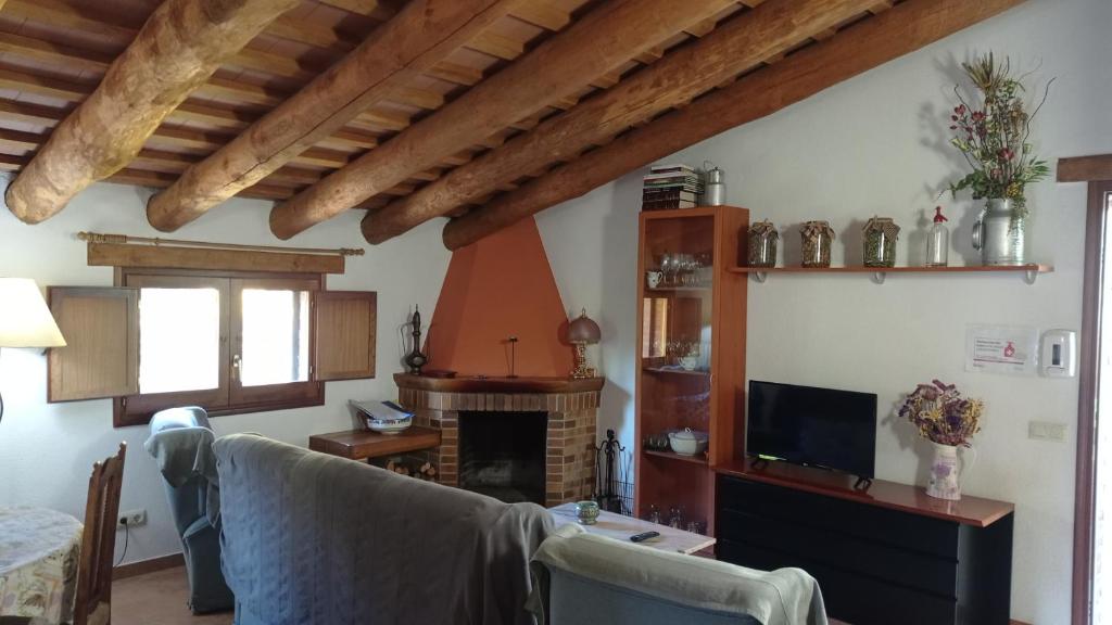 TV a/nebo společenská místnost v ubytování Apartamento en pleno Montseny Mas Romeu Turisme Rural