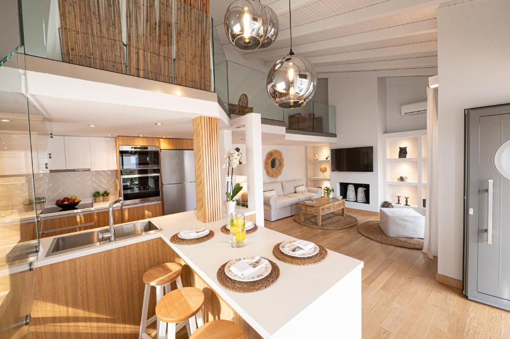 Kuchyň nebo kuchyňský kout v ubytování Orsalia villa wellness