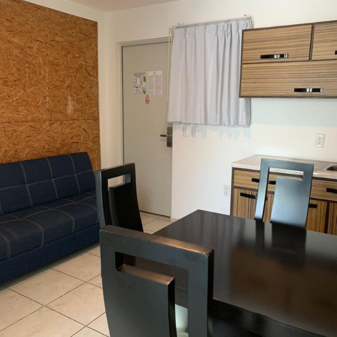 Kuchyň nebo kuchyňský kout v ubytování Container Inn Hotel Aeropuerto