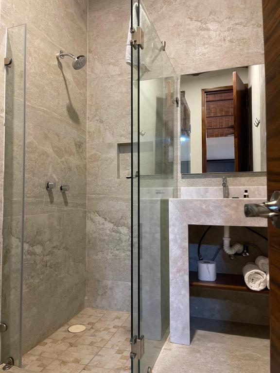 Koupelna v ubytování Hotel NG
