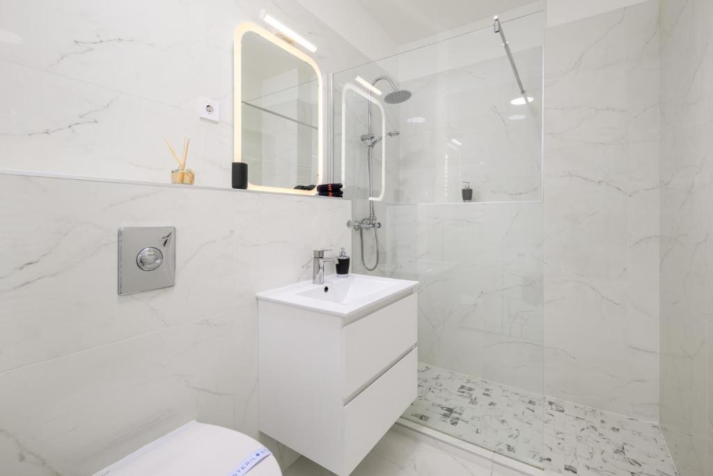 Kúpeľňa v ubytovaní Bence Apartman Budapest (District VII)