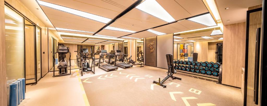 Fitness centrum a/nebo fitness zařízení v ubytování Mustel Hotel Knowledge City Guangzhou