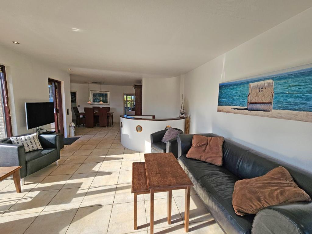 TV/trung tâm giải trí tại Ferienhaus Ostseeblick Schönhagen