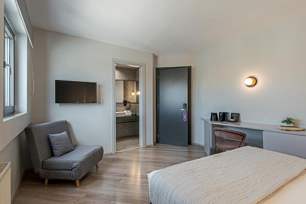 Posteľ alebo postele v izbe v ubytovaní BED in Athens