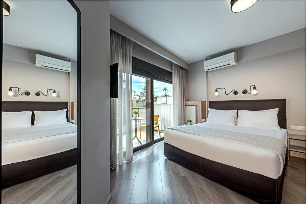 Posteľ alebo postele v izbe v ubytovaní BED in Athens