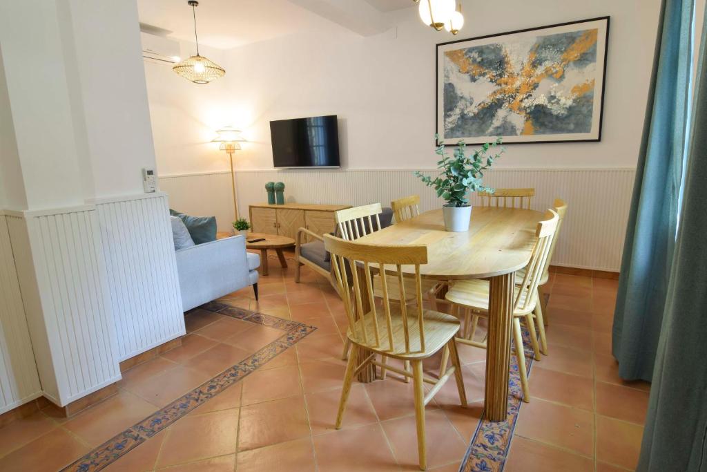Televízia a/alebo spoločenská miestnosť v ubytovaní Letmalaga Casa Basilisa