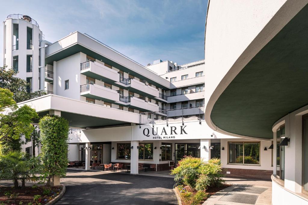 a view of the quark hotel from the street at Quark Hotel Milano in Milan