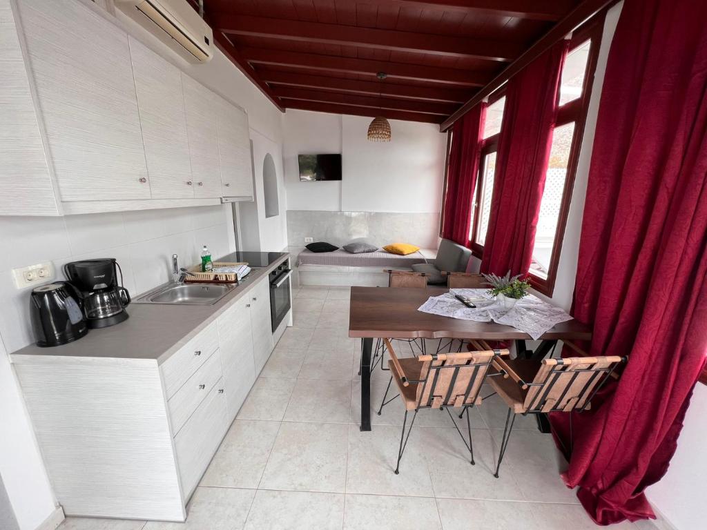 A kitchen or kitchenette at Birds Villa Apartments - Including Car Rental