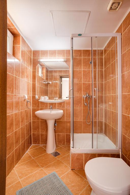 Koupelna v ubytování Hotel Bianca