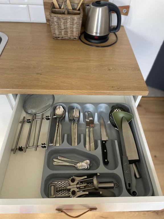 Kuchyňa alebo kuchynka v ubytovaní Apartment Dubnica Prejta 3