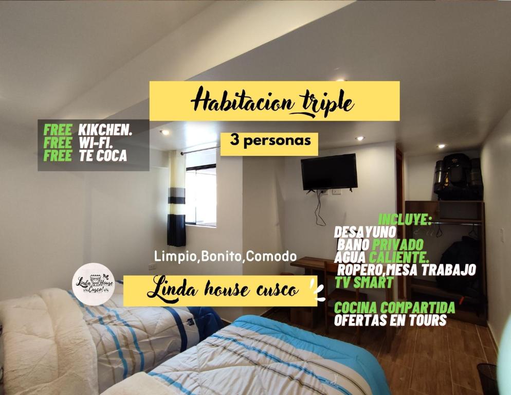 TV a/nebo společenská místnost v ubytování linda house cusco