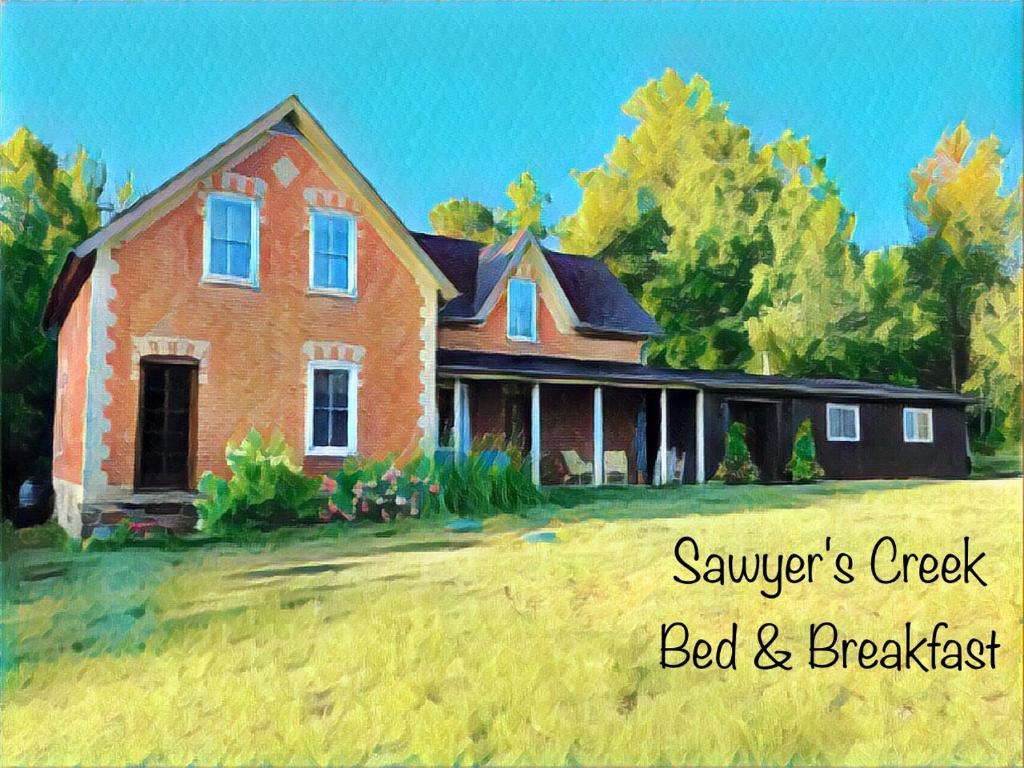 ein Gemälde eines Hauses in der Unterkunft Sawyer's Creek Bed and Breakfast in Algonquin Highlands