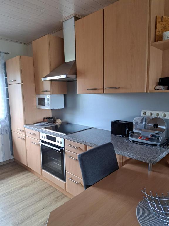 Kuchyň nebo kuchyňský kout v ubytování Ferienwohnung Heck