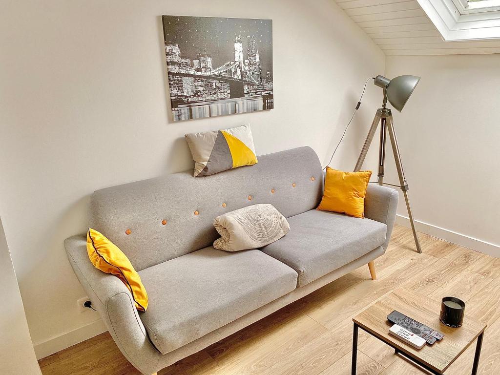 Posedenie v ubytovaní L’appartement du Fayé avec jacuzzi privé