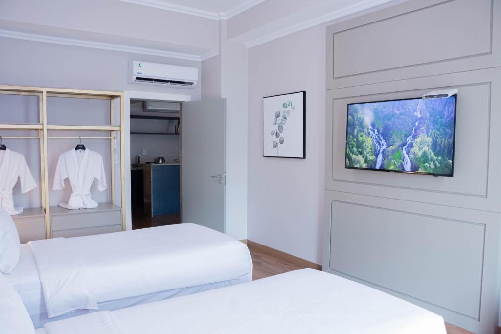 TV a/nebo společenská místnost v ubytování Bisinii Boutique Hotel