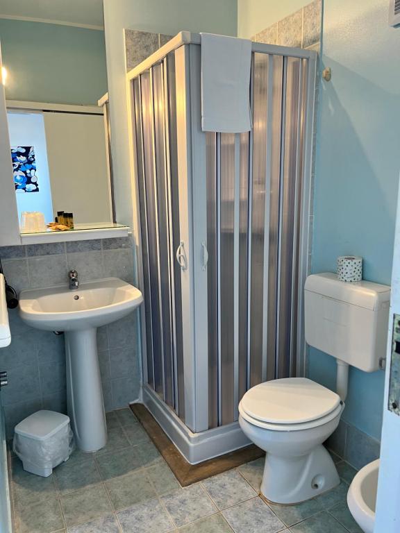 Koupelna v ubytování Hotel La Plancia