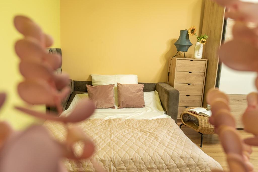 Posteľ alebo postele v izbe v ubytovaní Apartament Premium Salt