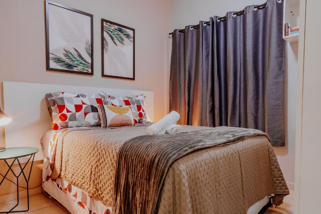 Krevet ili kreveti u jedinici u objektu Apartamento exclusivo e confortável próximo a UFMT