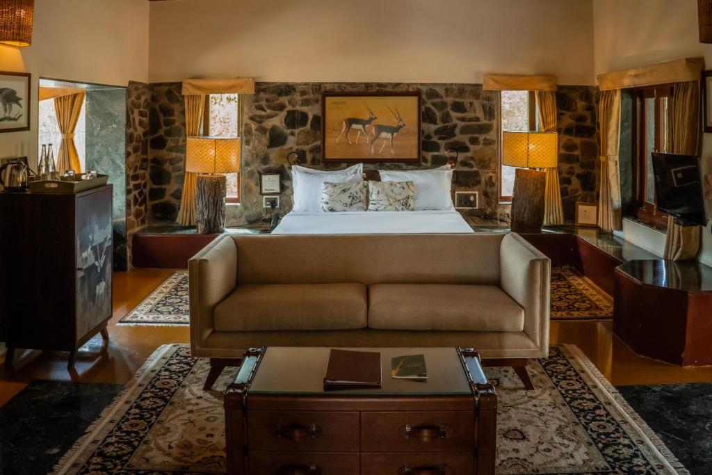 Ένα ή περισσότερα κρεβάτια σε δωμάτιο στο The Blackbuck Lodge