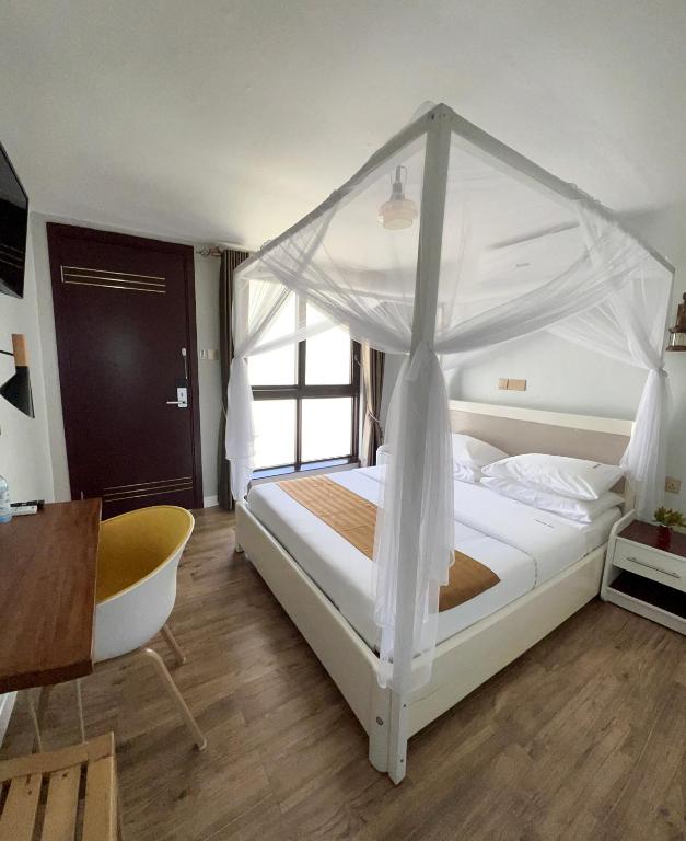 Postel nebo postele na pokoji v ubytování Zebi Ecolodge
