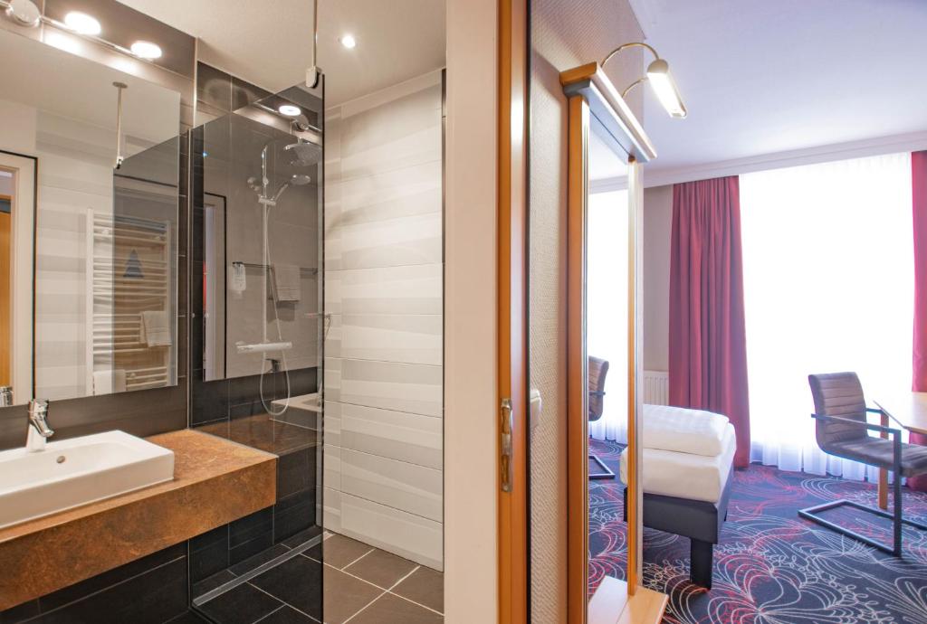 Koupelna v ubytování Hotel Tanne Ilmenau