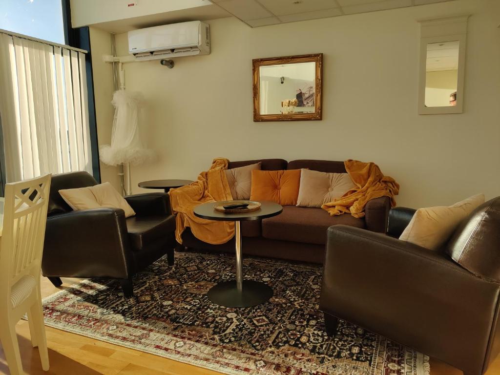 Posezení v ubytování Hotell Nostalgi