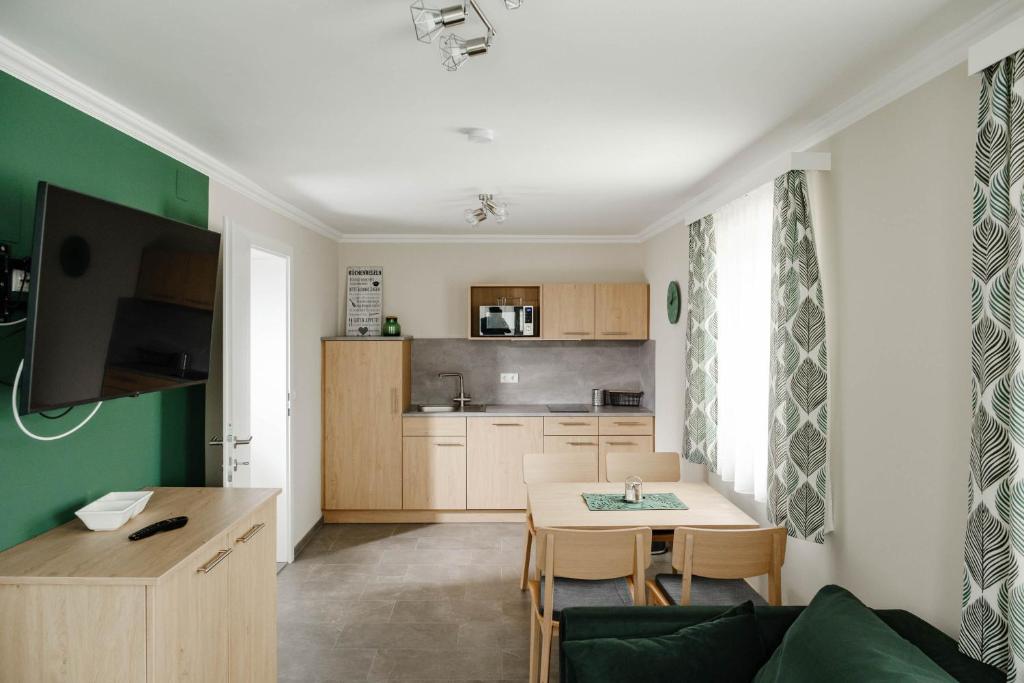 Kuchyň nebo kuchyňský kout v ubytování Ferienhaus Sporr