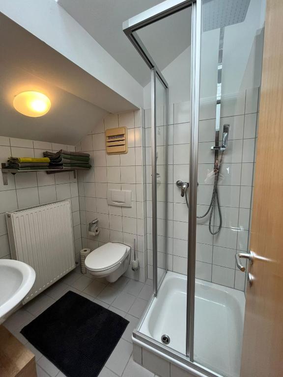 Koupelna v ubytování Seppl Stoba