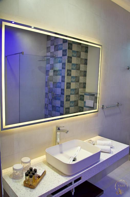 Koupelna v ubytování Hotel Anda