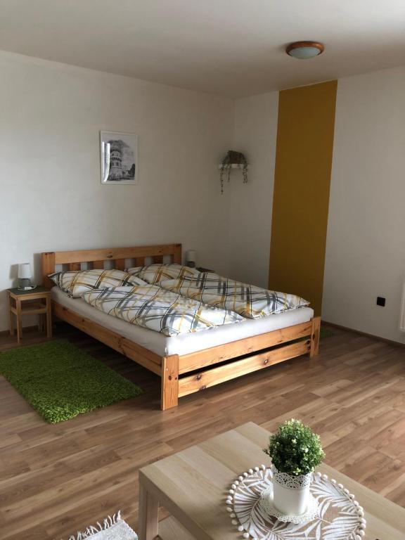 Postel nebo postele na pokoji v ubytování Ubytování u Malinků