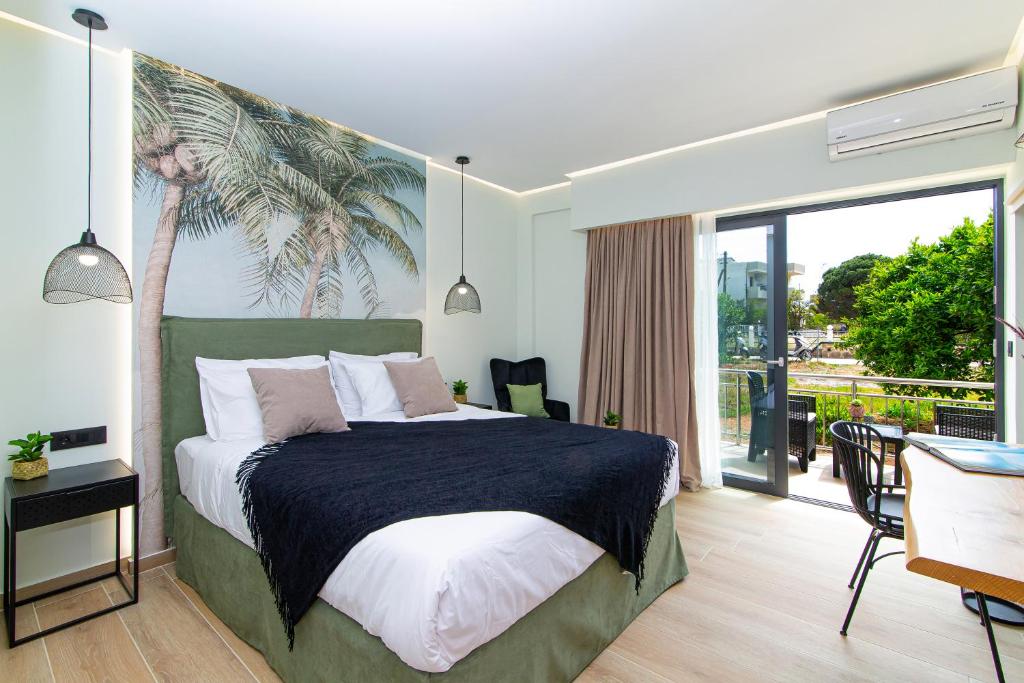 Postel nebo postele na pokoji v ubytování Palm Luxury Suite