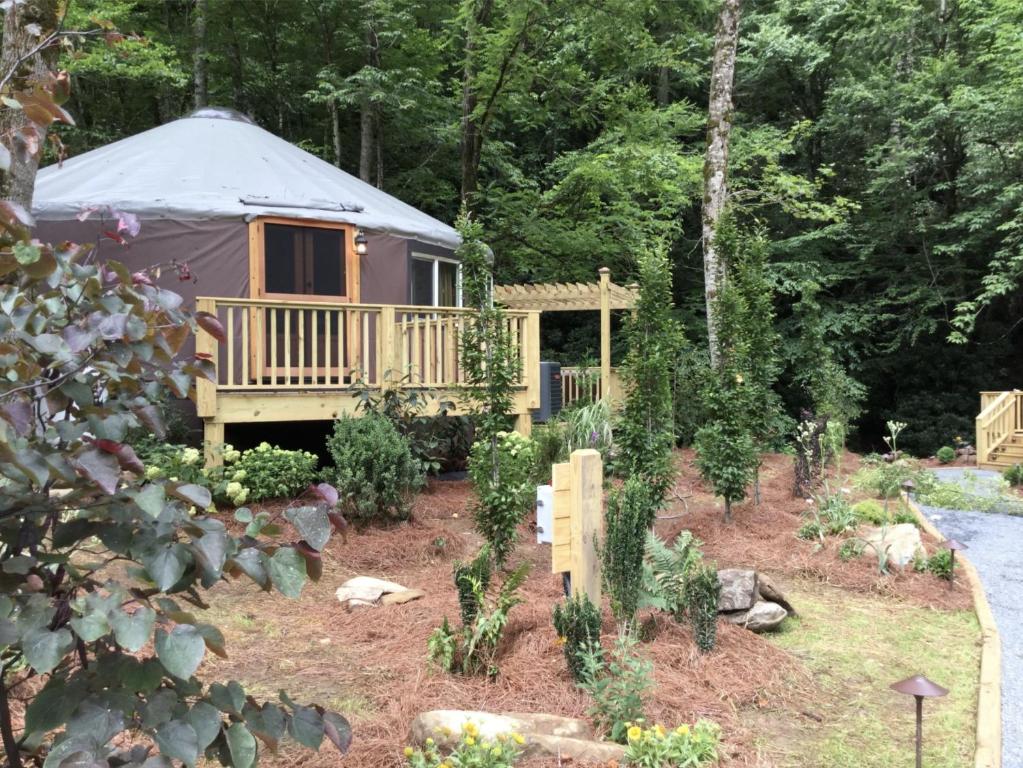 Image showcasing Spring Ridge Luxury Yurt - Creekside Glamping with Private Hot Tub ...