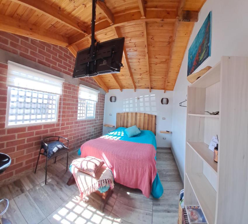 Postel nebo postele na pokoji v ubytování Loft para 2 en concón