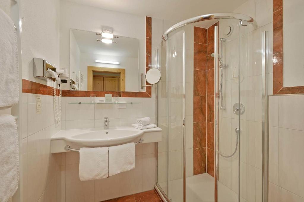 Koupelna v ubytování Hotel Glockenstuhl