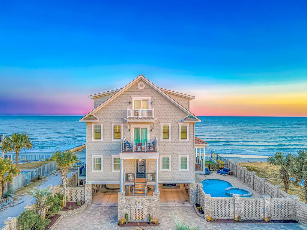 an oceanfront home with a view of the ocean at Sea Something Beautiful in Myrtle Beach
