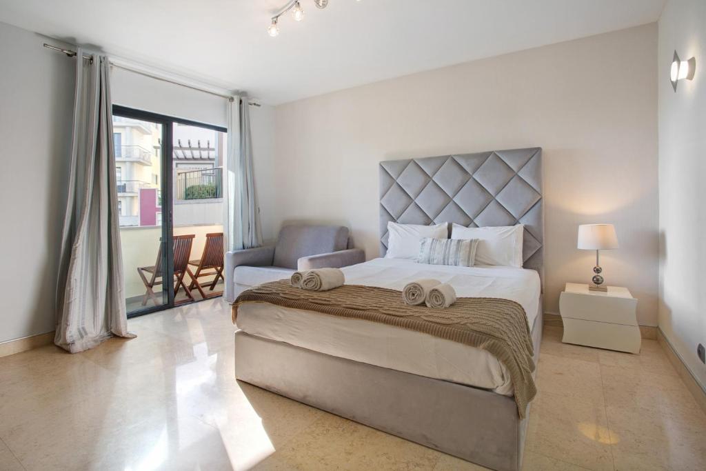 Ένα ή περισσότερα κρεβάτια σε δωμάτιο στο Apartamento Forum View Studio