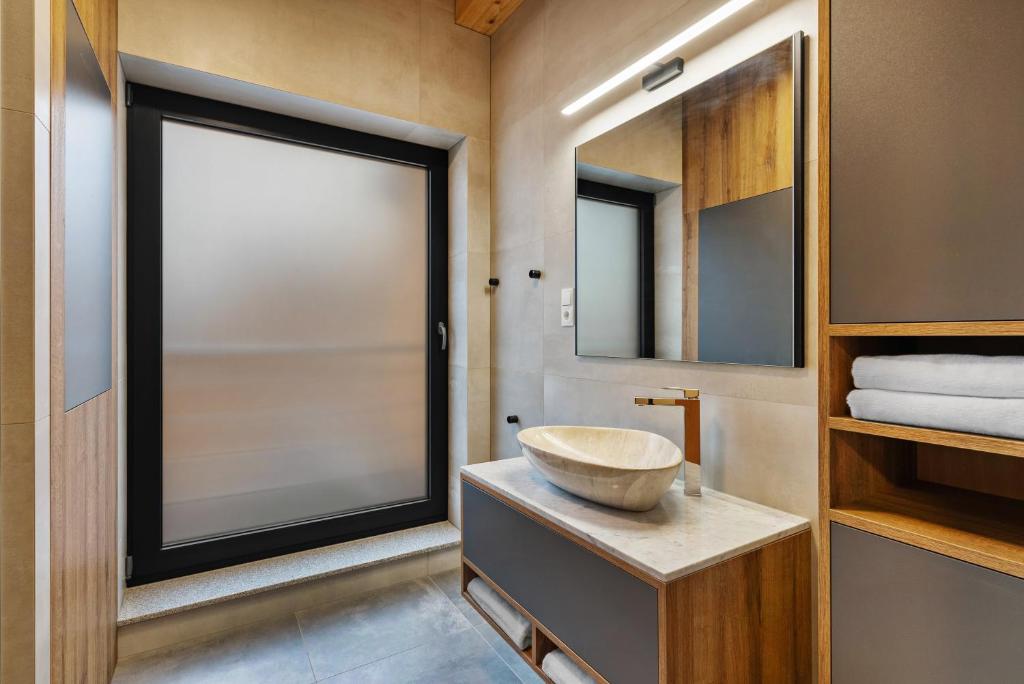 Koupelna v ubytování Apartmány Čistá